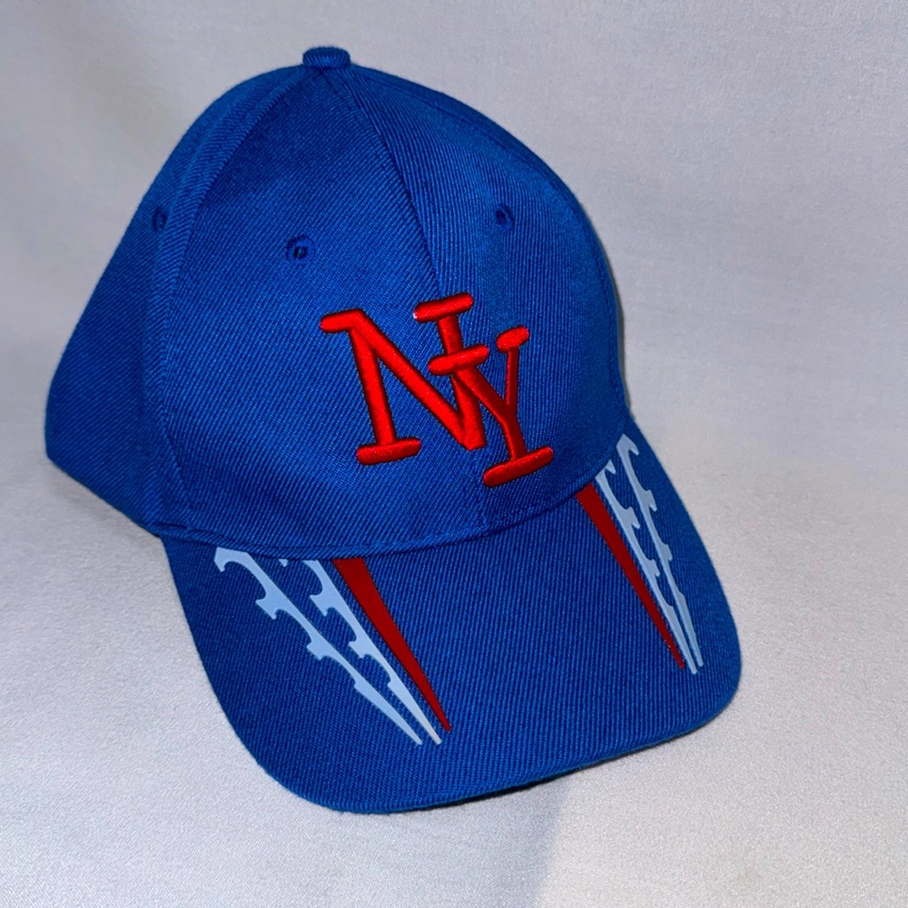 Adult NY royal blue ball cap. Velcro enclosure - Picture 1 of 4
